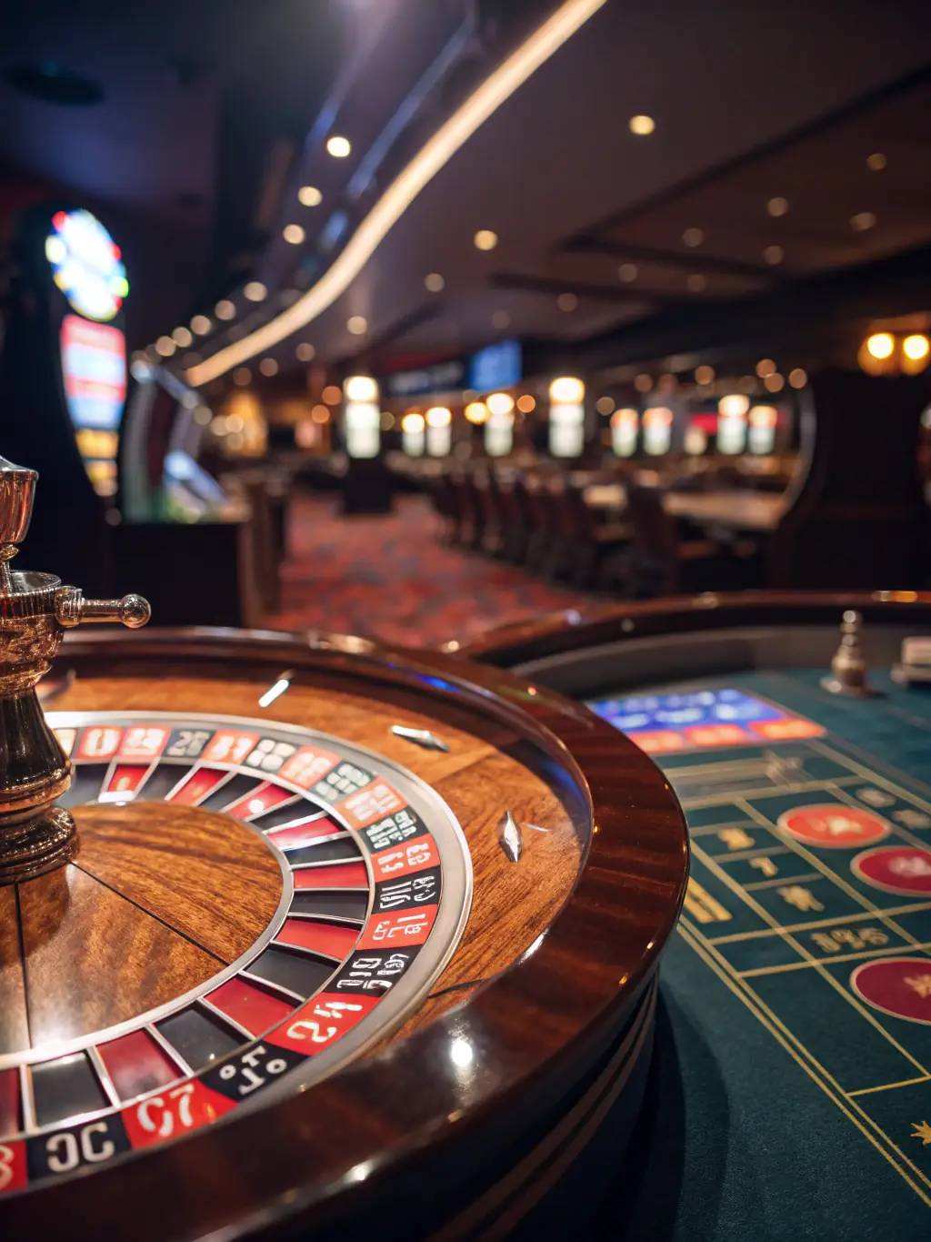 A roulette wheel spins with a silver ball, captured in high definition, with a live dealer overseeing the game, highlighting the suspense and excitement of live roulette.